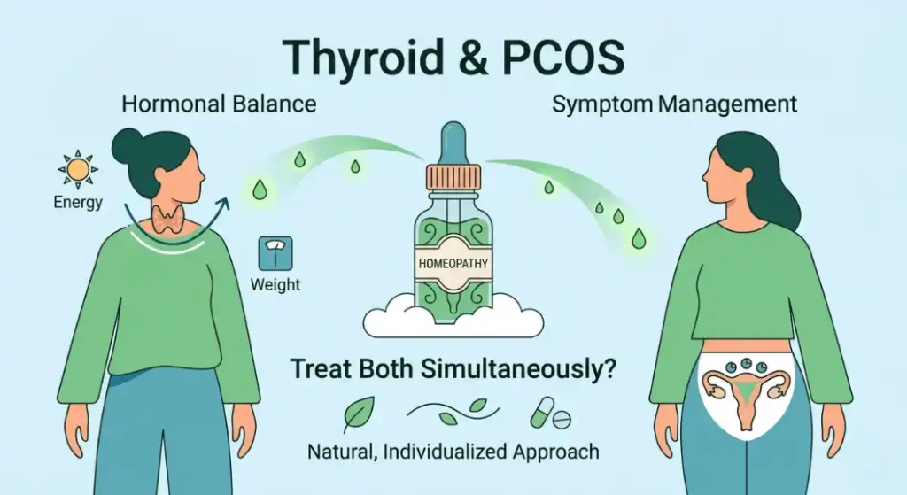 Thyroid and PCOS Together best homepathy hospital in kerala olive