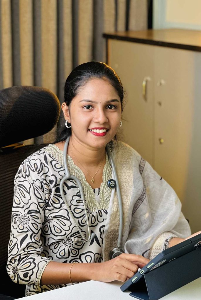 Dr Abitha Saina PK, homeopathy doctor at Olive Homeopathy Clinic Kizhisseri.